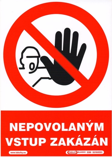 Samoljepljiva sigurnosna pločica Zabranjen ulaz neovlaštenima A5 (148 × 210 mm)