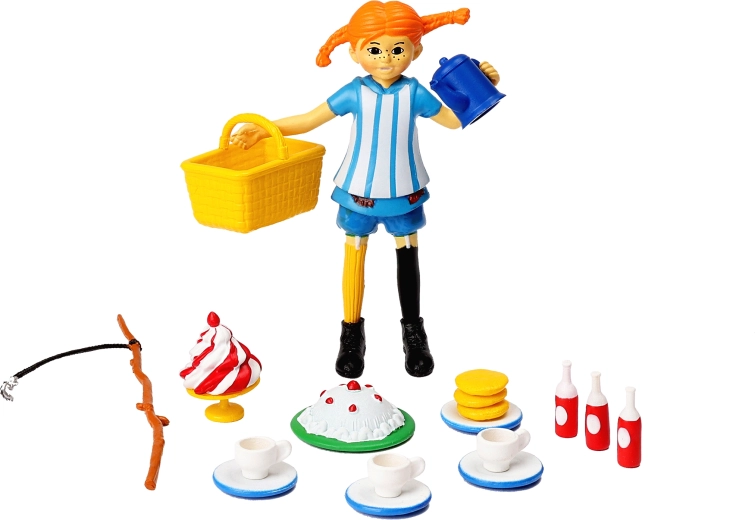 Pippi Langstrumpf figurica s dodacima – čajanka