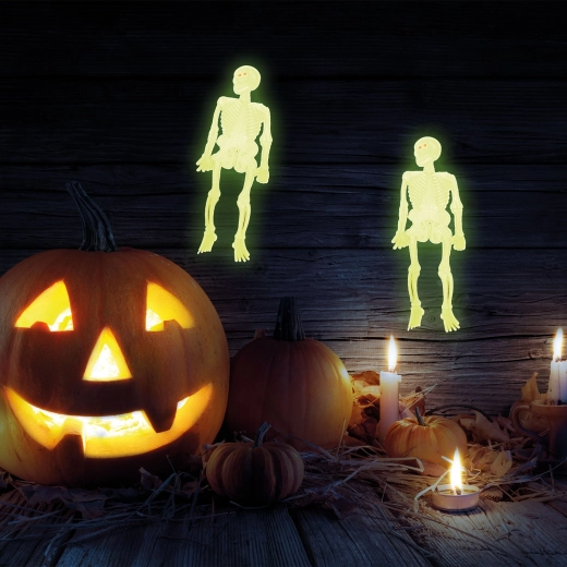 Set of Phosphorescent Skeletons – Halloween Decoration, 10 pcs