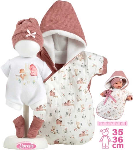 Llorens odjeća za lutku New Born 35–36 cm s dodacima