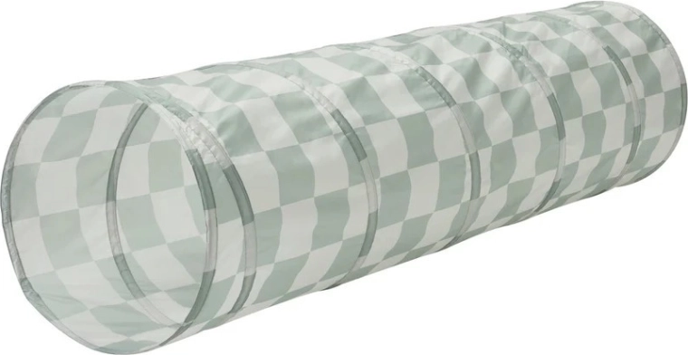 3 Sprouts kids play tunnel recycled checkerboard green