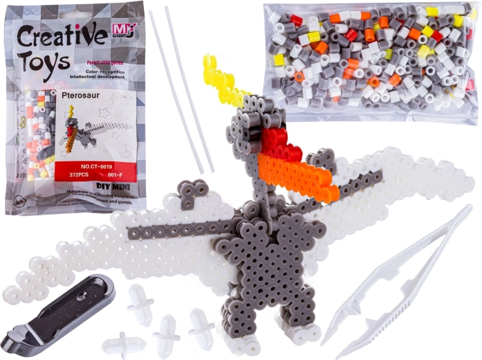 Iron-on beads 3D pterodactyl (dinosaur) – bag set