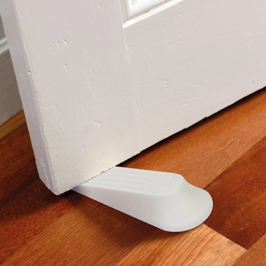 Set of White Plastic Door Wedges, 4 Pieces