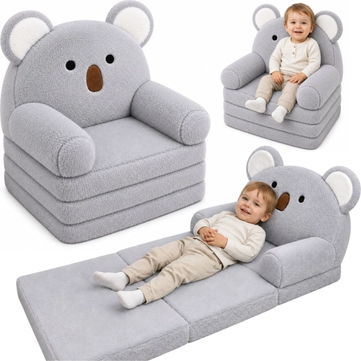 Rasklopiva dječja foteljica 2u1 Koala, siva
