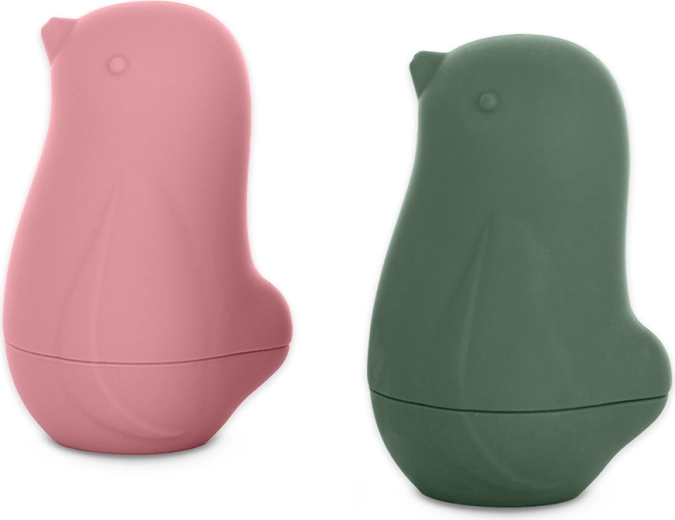 Petite&Mars silikonske igračke za vodu Love birds ochre green 6m+