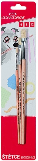 CONCORDE Natural Flat Brush Set, 3 pcs