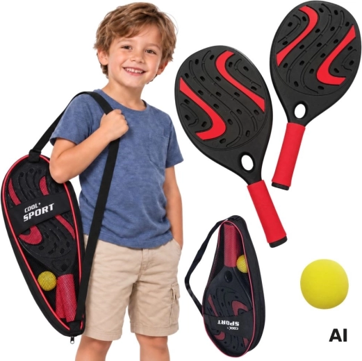 WOOPIE set reketa za paddle tenis s lopticom i lopticom s perjem - 4 kom