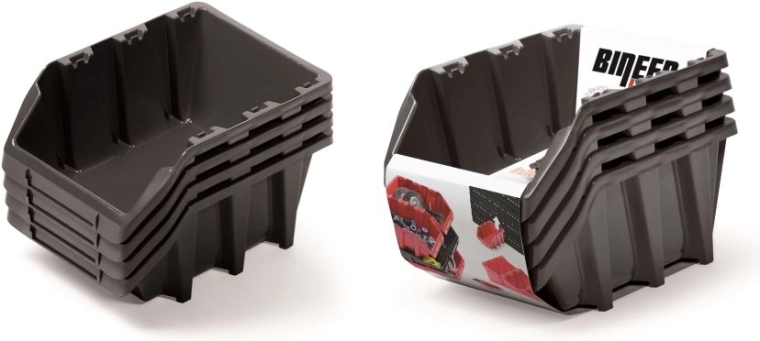 Set spremnika Bineer Long, 4 kom, crna