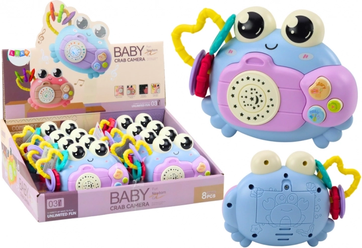 Rak fotoaparat zvečkica projektor zvukovi baterije plavi