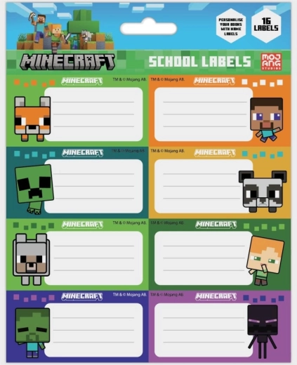 Minecraft naljepnice s imenom za bilježnice chibi