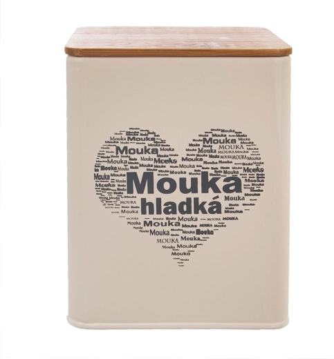 Limena posuda za glatko brašno s drvenim poklopcem Srce
