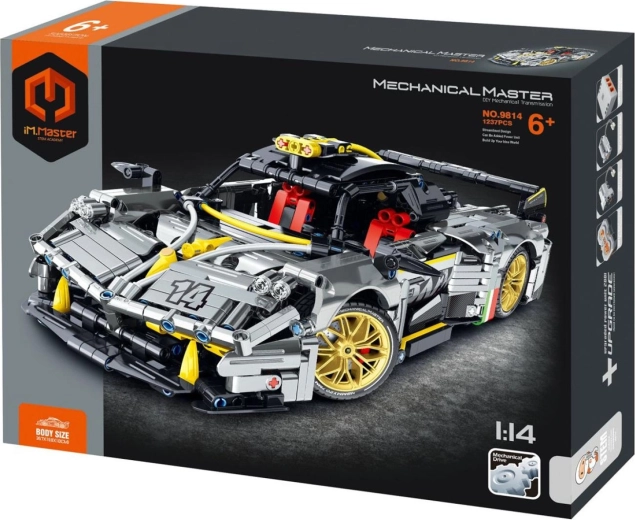 Construction set car with mechanical drive 1237 pieces