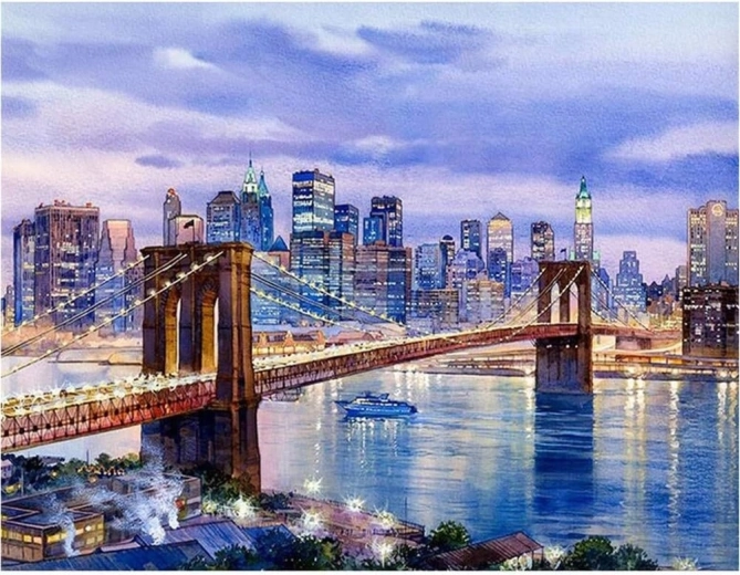 Dijamantno slikanje New York – Most Brooklyn 30 × 40 cm