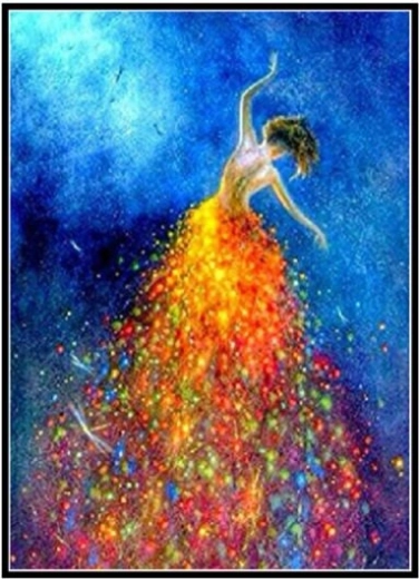 Diamond painting – colorful dress 30 × 40 cm - 1 piece