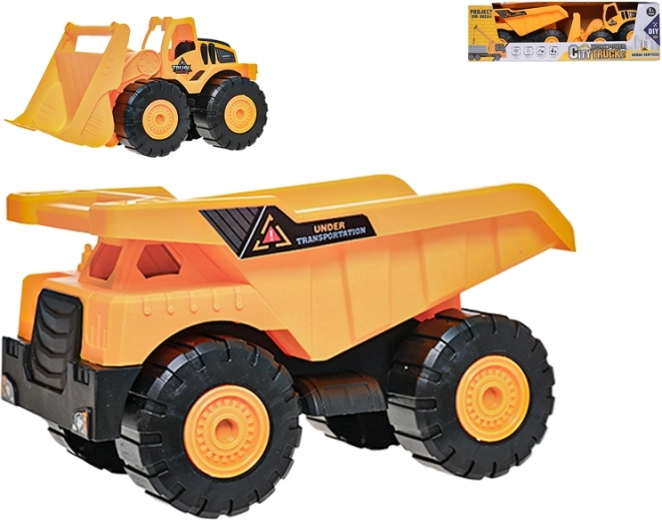 Set građevinskih vozila – rovokopač utovarivač 24 cm i kiperski kamion 26 cm