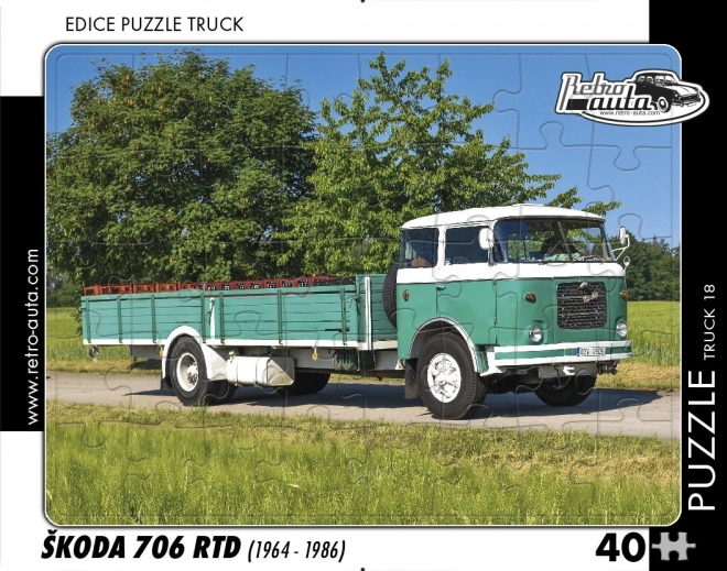 Puzzle Retro automobili Škoda 706 RTD – kamion, 40 dijelova