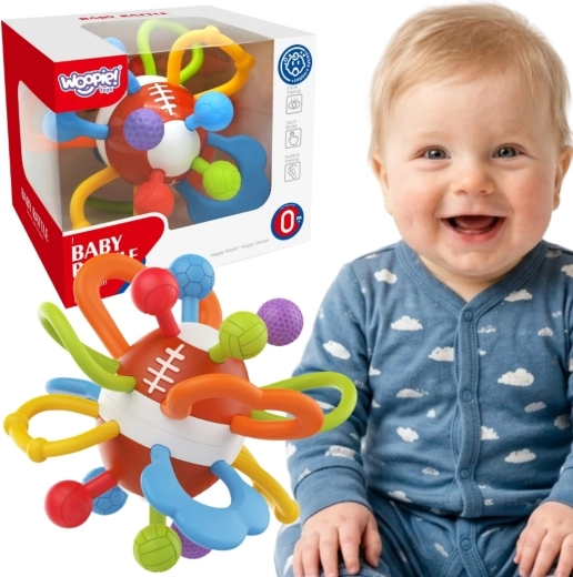 Woopie Baby senzorička zvečka i grickalica – loptica za bebe 0+