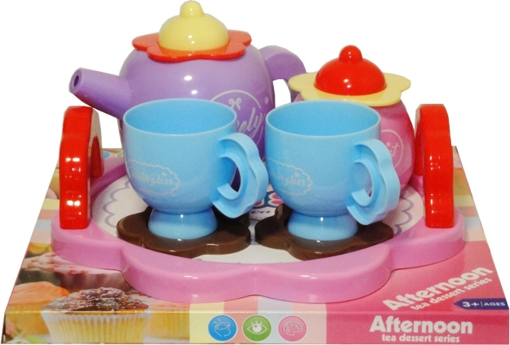 Set šarenog plastičnog čajnog posuđa za djecu