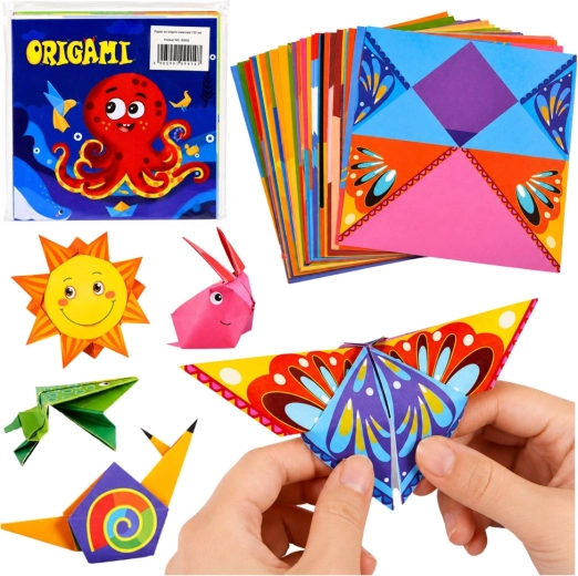 Dječji origami set s papirima u boji i uputama (100 listova)
