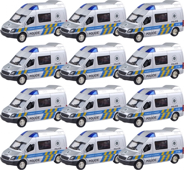 Metal police car with Pull Back drive