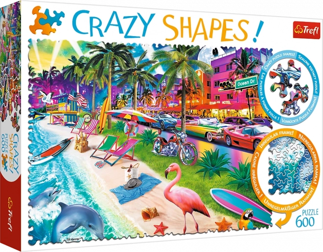 Puzzle TREFL Crazy Shapes – Plaža Miami, 600 dijelova