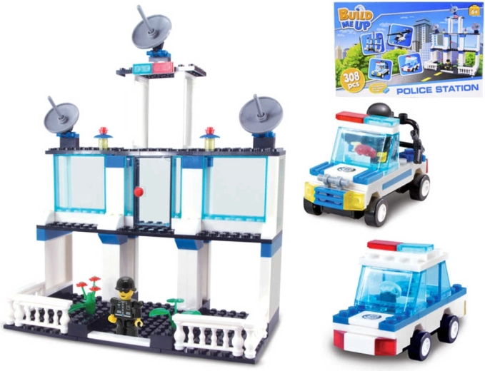 BuildMeUP police station – construction set with 308 pieces and 2 figurines