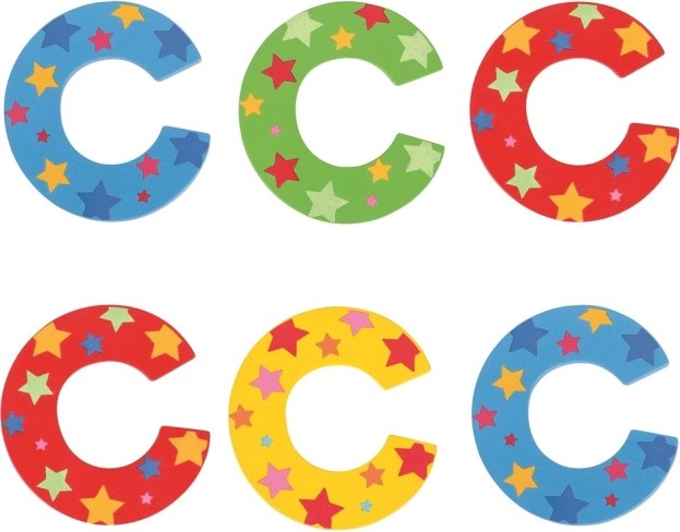 Bigjigs Toys drveno slovo C sa zvjezdicama