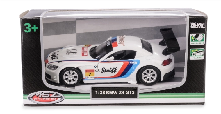 Metalni model automobila bmw z4 gt3 1:38 s pull-back pogonom