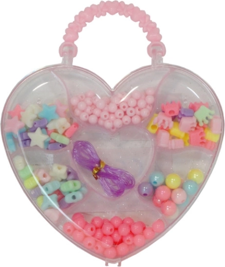 Šarene perlice u kutijici u obliku srca za izradu narukvica