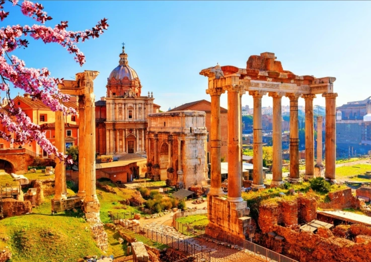 Puzzle Rimske ruševine u proljeće 1000 dijelova BLUEBIRD