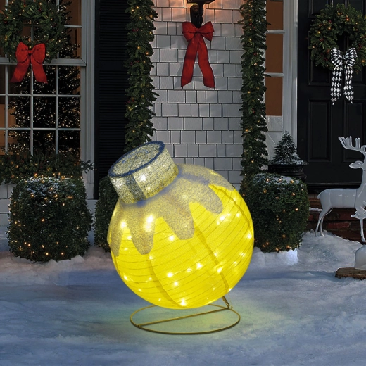 Light decoration in the shape of a Christmas bauble, 60 LEDs, gold