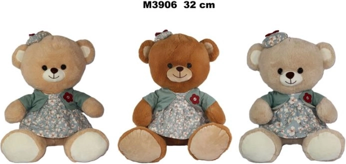 Plush teddy bear in a dress 32 cm - 1 piece