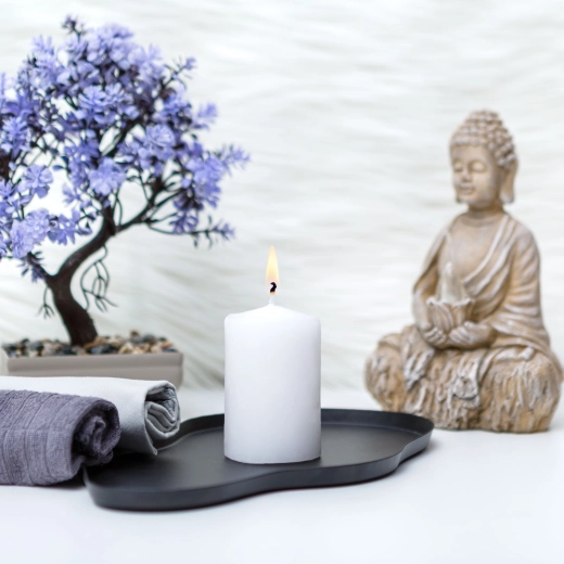 White Unscented Pillar Candle 130 g