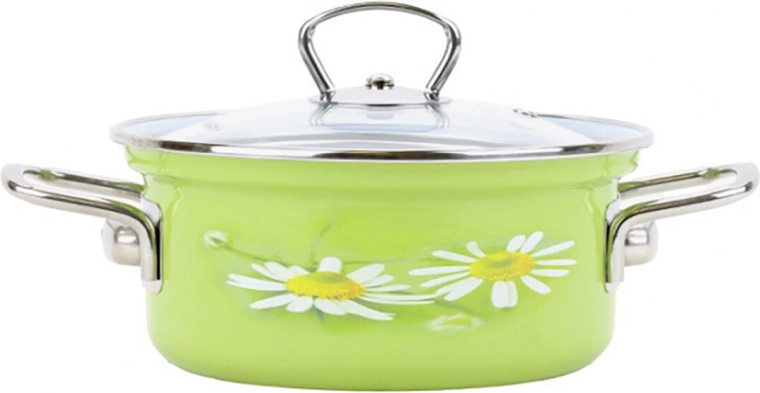 Emajlirani lonac BELIS Daisy 24 cm sa staklenim poklopcem, 4,5 l