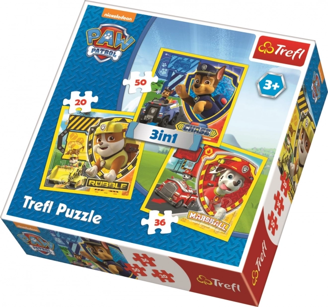 TREFL Puzzle Psići u ophodnji: Marshall, Rubble i Chase 3u1 (20, 36, 50 dijelova)