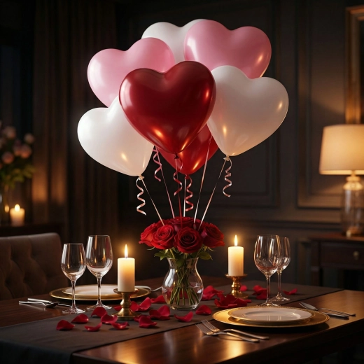 Heart-Shaped Balloon Set in Red, White and Pink – 10 Pieces