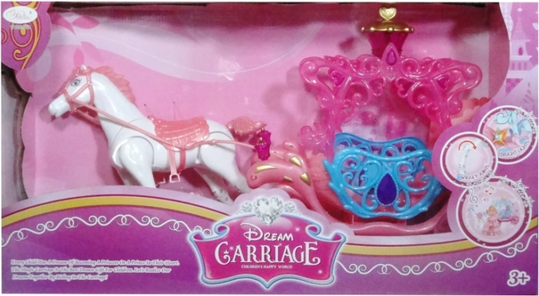 Kočija s konjem za lutke sa svjetlosnim efektima