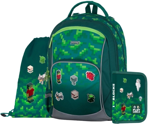 Školski set OXYBAG OXY GO Playworld – ruksak, pernica i vrećica za tjelesni