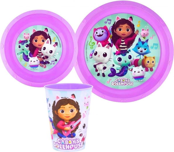 Gabby's Dollhouse Children's Dinnerware Set, 3 Pieces