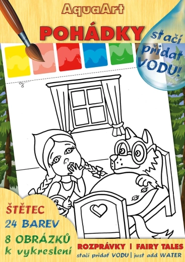 AKIM Aquaart bojanka dovoljno je dodati vodu – bajke, set s bojama i kistom