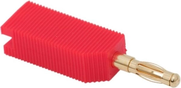 Gold-plated red banana connector for 4 mm cables