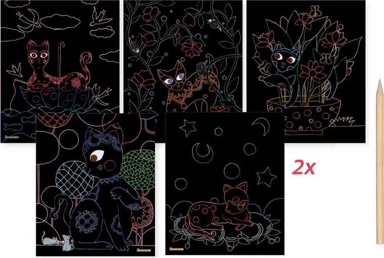 Artissimo scratch art pictures – cats
