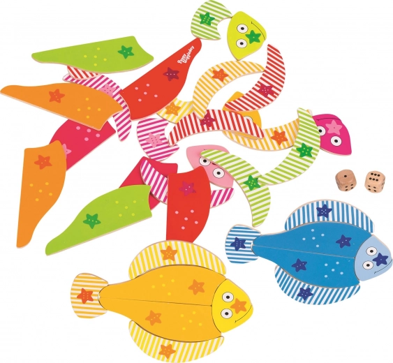 Drvene puzzle ribe s kockama od GOKI