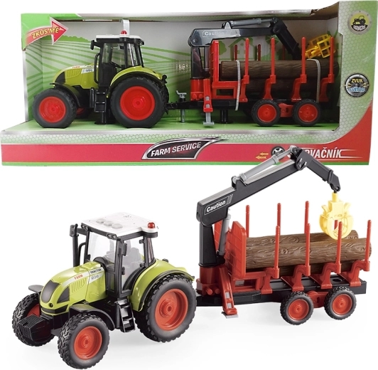 Farm service traktor s prikolicom za prijevoz drva 1:16