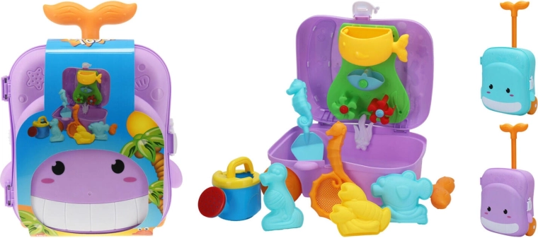 Koferić s kalupima za pijesak – set od 7 dijelova, mješavina boja