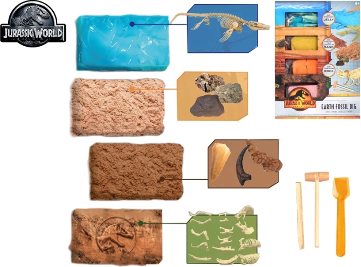 Jurski svijet – set za iskapanje dinosaurusovih fosila, 4 okamina