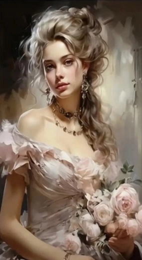 Norimpex Paint by Numbers Lady with a Bouquet 40 × 50 cm