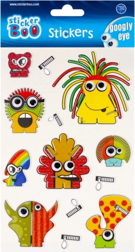 Glitter monster stickers with moving eyes