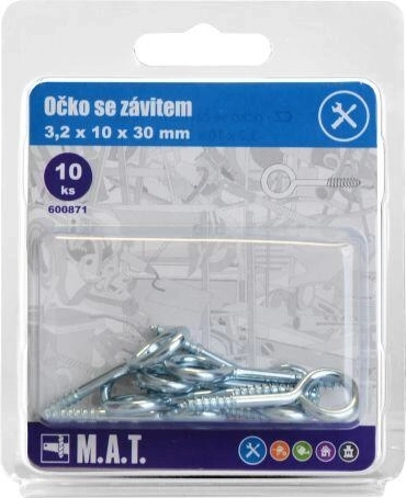 Zatvorena karika s navojem 30 × 10 × 3,2 mm, pocinčano, 10 kom