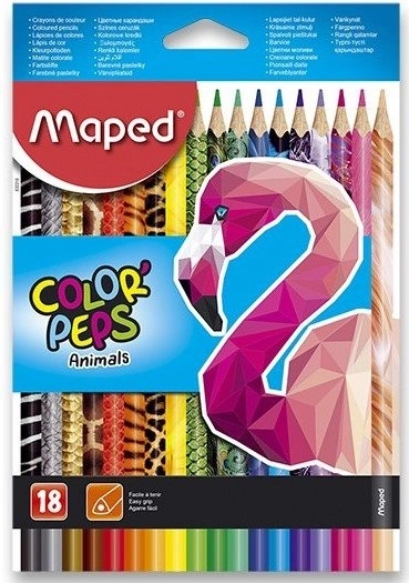 Trokutaste bojice MAPED Color'Peps Animals 18 kom